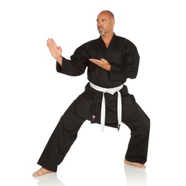Ronin Karate Gi - Lightweight Student Karate Uniform - Professional quality made Kimono - Advanced 100% Cotton Martial Arts Kit - Stylish Karate Training for Adults & Kids. (Black, 2)
