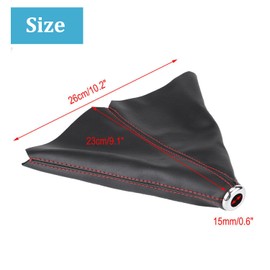 Juttzzei Universal Gear Stick Gaiter, 26 x 1.5 cm Car Gear Knob Cover, Gear Lever Dust Cover, Gear Knob Bag, High-Quality PU Leather Gear Knob Grip Protection for Most Cars - Red Stitching