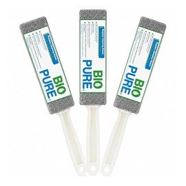 BIOPURE Piedra pómez con agarradera para limpiar el baño. (24cm x 3.8cm) 3 piezas