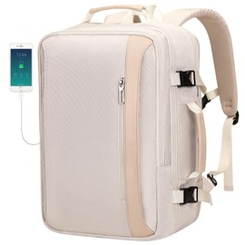 PIJUSHI Travel Backpack for Women Men Expandable Carry on Backpacks Flight Approved 40L Personal Item Bag with USB Port(PE034 Black)