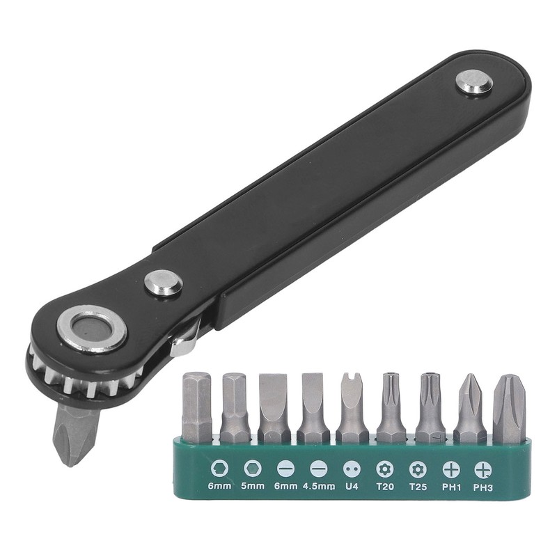 11Pcs Mini Screwdriver Set 1/4in Pocket Micro EDC Tool Ratchet
