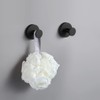 (2-Pack) Matte Black Towel Hooks Wall Mounted for Bathroom Bedroom,