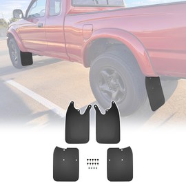 JTYZSM Mud Flaps for 1999-2004 Toyota Tacoma with OEM Fender Flares Only, No Drill Splash Guards Front & Rear Truck Mud Guards with Hardware Accessories Mudflaps Set,4PCS