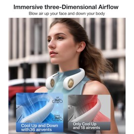 TORRAS COOLiFY [All-New, Upgraded Powerful Airflow] Industry-First Portable Neck Fan - Rechargeable, 360° Airflow, Hands-Free Bladeless Cooling, For Yard Work, Indoor, Outdoor Use - Elegant Ivory