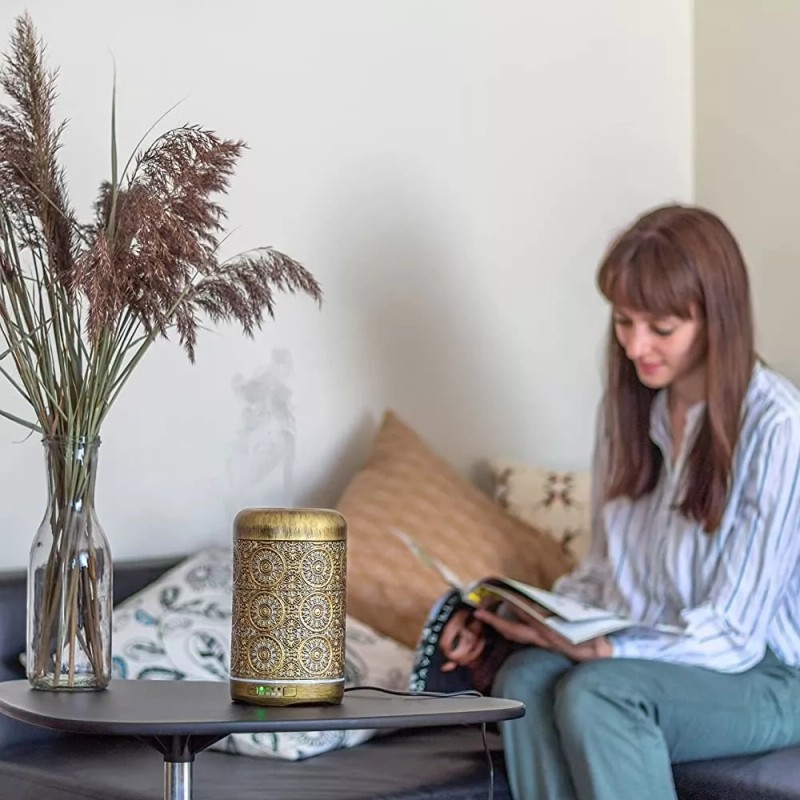 Suyeson Difusor De Aroma Para Aceites Esenciales Metal Vintage 250ml