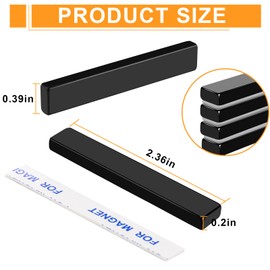 MIKEDE Black Magnets, 30 Pack Strong Neodymium Magnets Bar, Heavy Duty Rare Earth Magnets with Adhesive Backing, Powerful Bar Magnets for Crafts Kitchen DIY Science Office - 2.36 x 0.4 x 0.2in