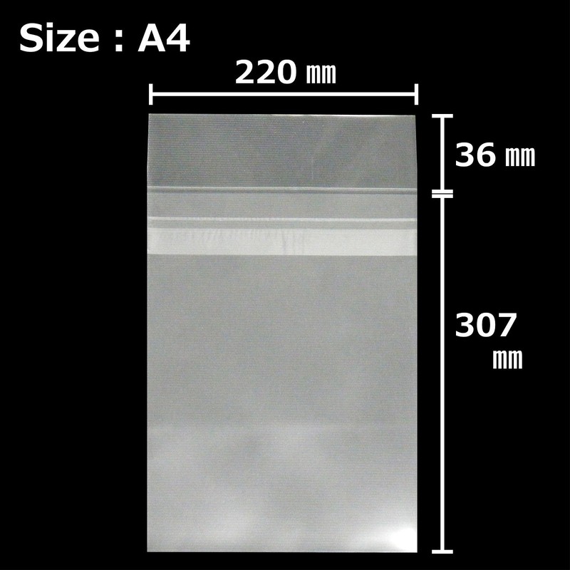 Kakukay KOF-220 OPP Bag, Clear Pocket, With Lid, A4, 20