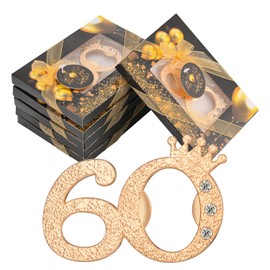 KaGrbves 50 Packs 60 Bottle Openers for 60th Birthday Party Favors Gifts or Souvenirs for Guests 60th Wedding Anniversary Party Favor Gold and Black Theme Party Decorations (60)