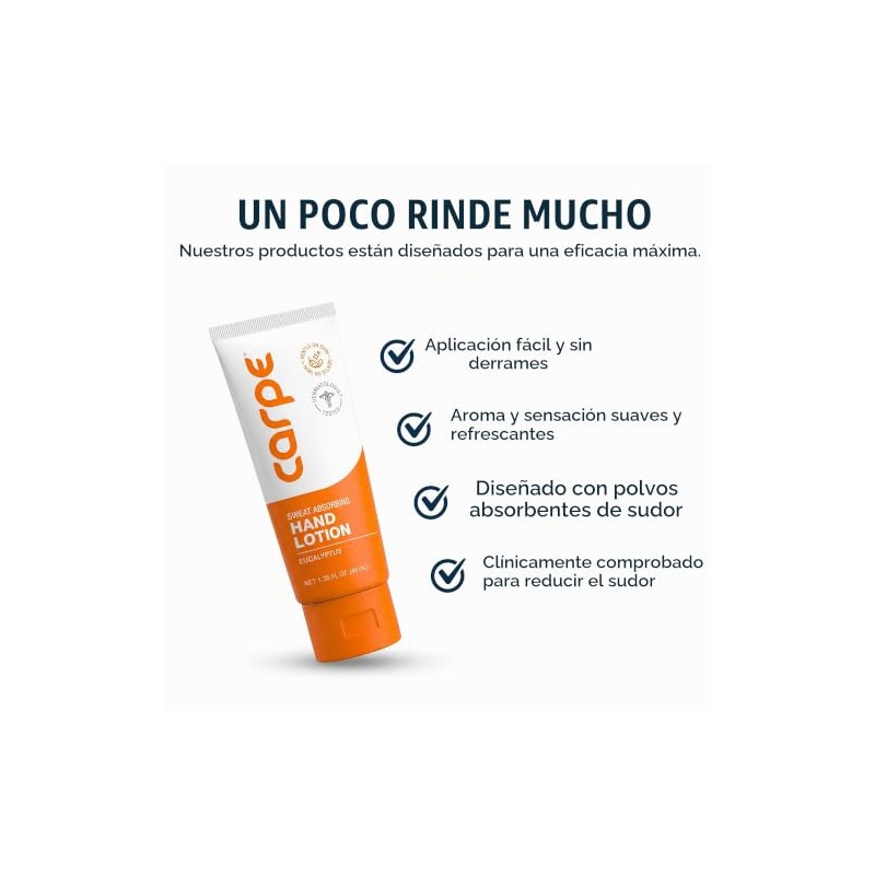 Carpe Antiperspirant Hand Lotion Package Deal (3 Hand Tubes -
