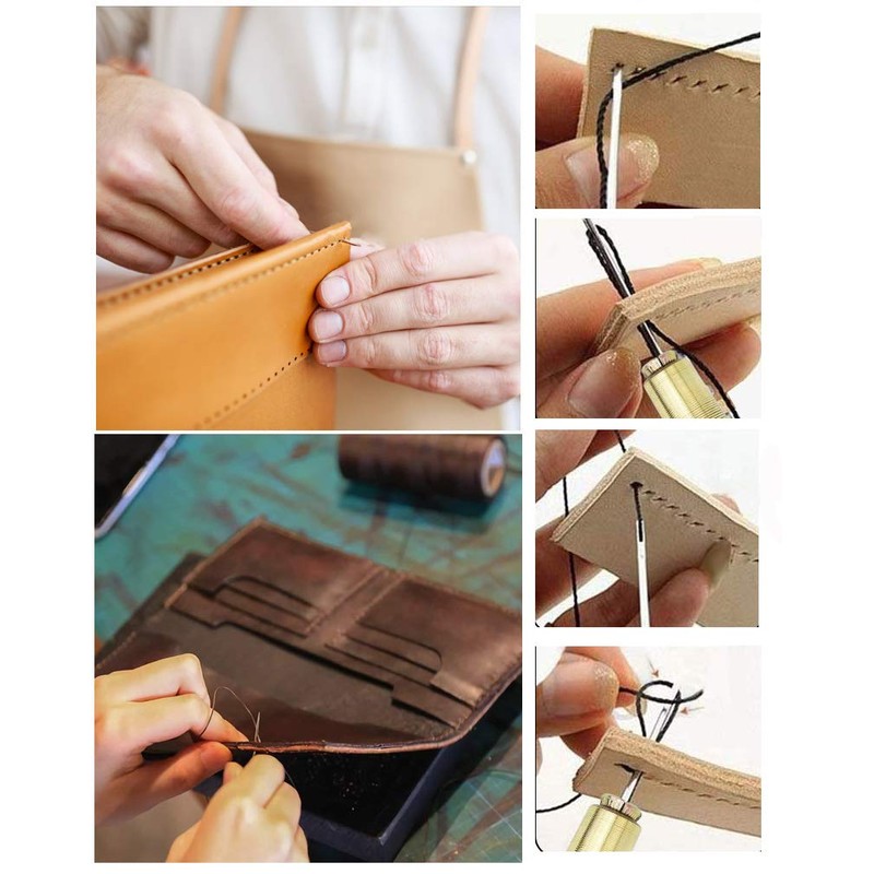 Becho 5 Needles Hand Stitching Kit Copper Handle Sewing Awl