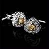 S&W SHLAX&WING Cufflinks for Men Triangle Yellow Crystal Men's Cuff
