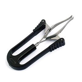 DDP AUTOMATIC EYEBROW TWEEZERS SLANT TIP WITH PLASTIC GRIP