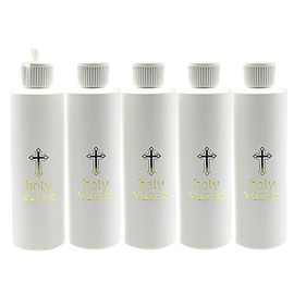 2/5 Pieces Holy Water Bottles 250 ml Religious Cross Easter Plastic Bottle Container for Home Party Kitchen Decoration Gift Water Bottle Holy Catholic