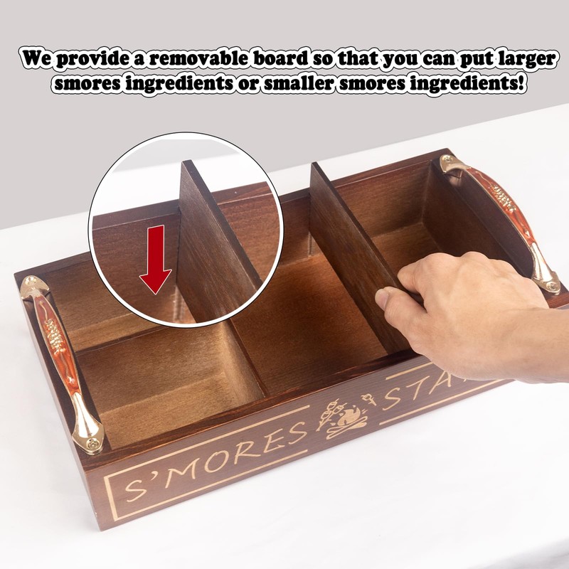 Extguds S'Mores Station with Cutout Handles,Sets:1 Smores Caddy+4 Roasting Sticks,for