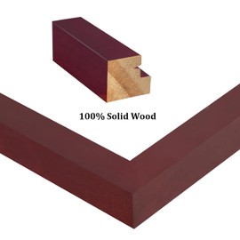 Egofine 8x8 Picture Frame Made of Solid Wood with Plexiglass, Display Pictures 4x4/6x6 with Mat or 8x8 Without Mat for Tabletop and Wall Mounting, Dark Red