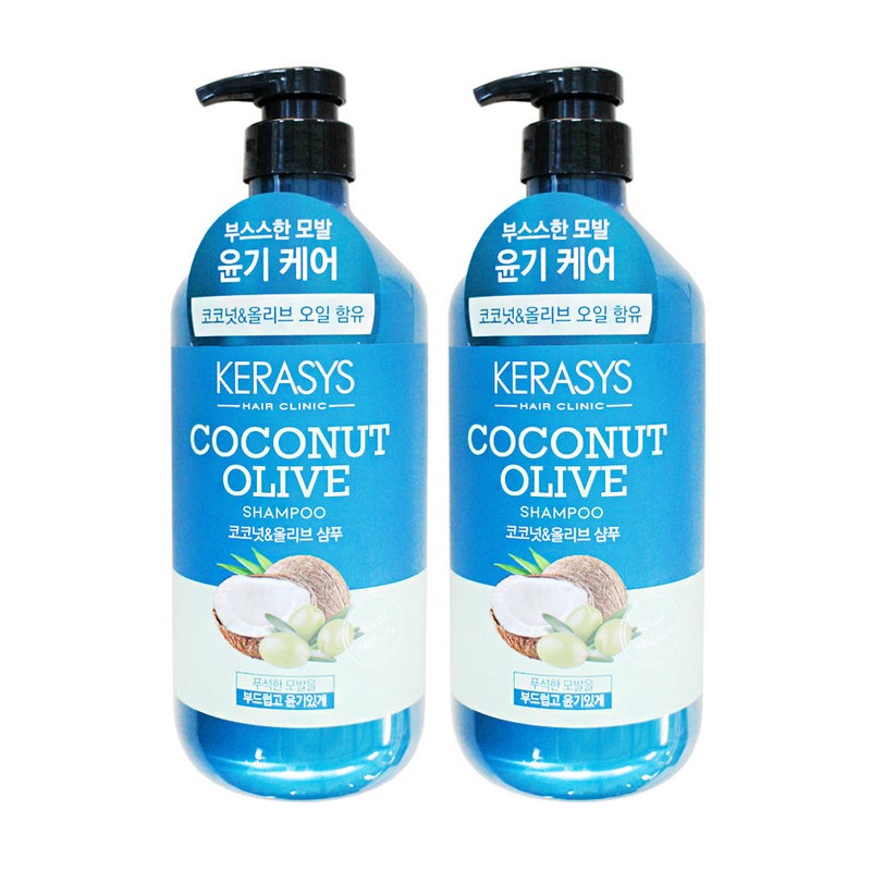 Aekyung 애경 케라시스 리얼네이쳐 코코넛 올리브 샴푸 800ml 2개 Aekyung