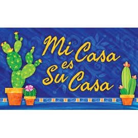 Spanish House Cactus Door Mat Welcome Outdoor Doormat for Entryway Indoor Entrance, 31"x20"
