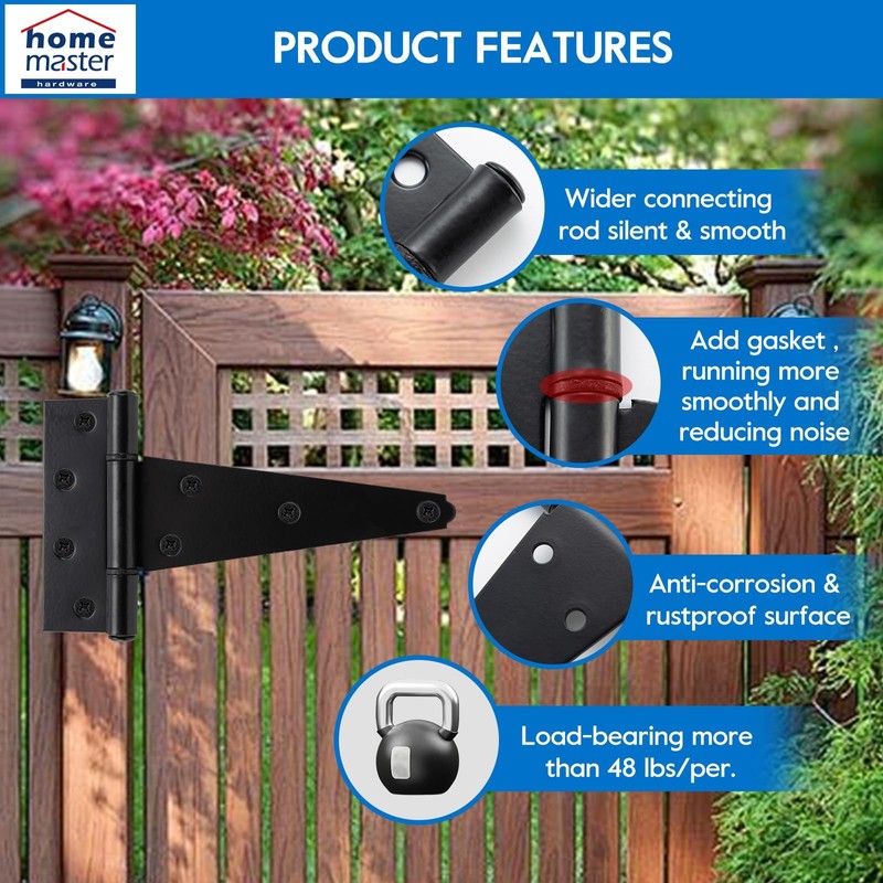 HOME MASTER HARDWARE 8 in Heavy Duty Shed Door Hinges,