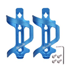 Chooee Bike Water Bottle Holder Aluminum, Bicycle Water Bottle Cage for Road Bikes Mountain Bikes Blue 2-Pack