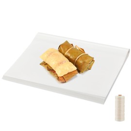Dunzoom 100 Pcs Pasteles Wrapping Paper 12" x 18" Sheets with Butcher String, Disposable Butcher Paper Sheets, Resistant to Grease & Water, for Wrapping Pasteles de Masa, Meat, Food
