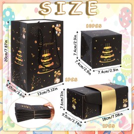 Happy Birthday Surprise Gift Box Explosion for Money, Happy Birthday Pop Up Money Gift Boxes, DIY Folding Bouncing Gift Box Black Gold, Pop Up Exploding Money Gift Box for Kids Men Dad Birthday Gift