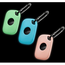 Geiomoo Silicone Case for Tile Pro (2024) Tracker, Soft Flexible Scratch Resistant Protective Cover with Carabiner (Luminous Green+Pink+Blue)