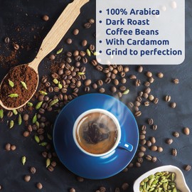 Café Najjar, Turkish Coffee with Cardamom, 450 Gr, 100% Arabica Coffee Beans, Ground Coffee, Dark Roast, Lebanese Coffee, Arabic Coffee, Coffee Beverages, Works with Turkish Coffee Machine. (1)