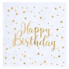 Party Servietten Happy Birthday weiß Gold metallic 20 Stück