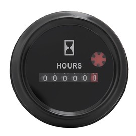 Quartz Hour Meter, 12-36V DC Mechanical Round Hour Meter Waterproof Hour Meter for Boats Car Snowmobile Lawn Tractors Generators Car Truck Motor