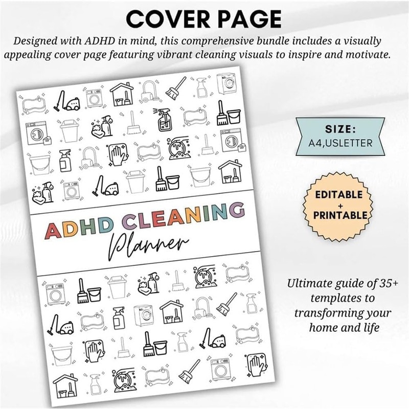 Cleaning Planner & Schedule Checklist Organizer – Daily, Weekly, Monthly