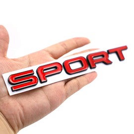Sport Emblem 3D Metal Badge Car Side Fender Rear Trunk Car Sticker Decal for Dodge Hon da Ni ssan Kia Chevy R Ange R Over (Red-Black)