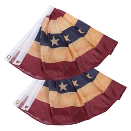 CIYODO Independence Day Usa Flag Bunting Decorative Fan Shaped Banners Small American Flags for Parties Home Yard