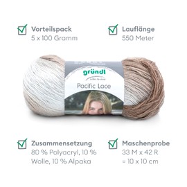 Gründl Hand Knitting Yarn, 80% Acrylic, 10% Wool, 10% Alpaca
