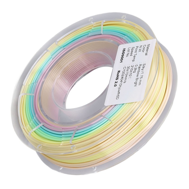 1.75mm PLA Filament Multicolor Bright Silk Gradient Filament 3D Printing