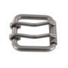 Buckleguy.com B7357 Nickel Matte, Double Prong Roller Buckle, w/Textured Roller,