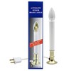 Creative Hobbies Electric Window Candle Lamp with Brass Plated Base,