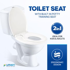 UMIEN™ Potty Training Toilet Seat With Toddler Seat - Magnetic Easy to Install Toilet Attachment for Toddler - Round Shape & Easy to Install