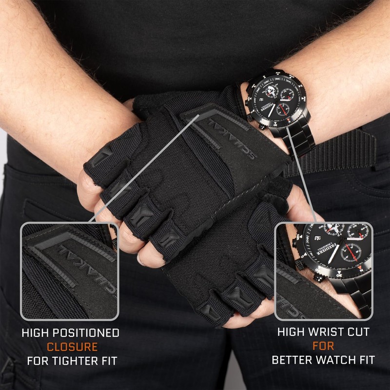 ACE Schakal Fingerless Tactical Gloves without Fingers for Paintball and