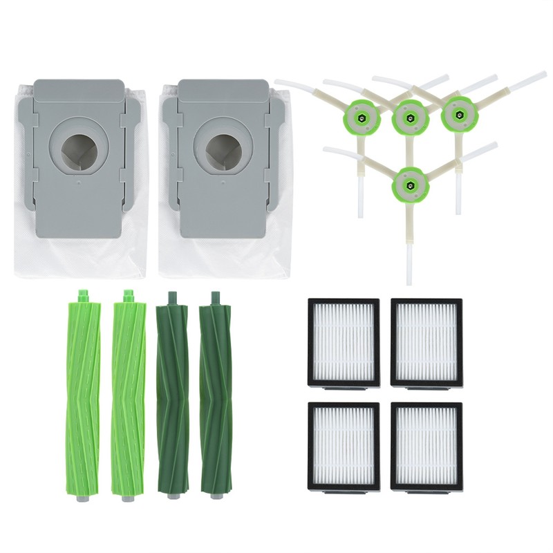 Main Brush Side Brush Filter Dust Bag Kit Replacement Fit