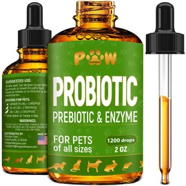 Probiotics for Dogs & Cats of All Ages | Natural Dietary Supplement Liquid Probiotics for Dogs | + Prebiotic Blend | Digestion Balance for Pets | Harmonious Food Absorption | Herbal Flavor | 2 Oz