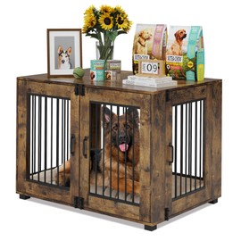 23.6" L Dog Crate Furniture, Stylish Dog Cage for Indoor Use, End Table Wooden Dog Kennel for Small Dogs, Functional and Heavy Duty Dog Kennel Furniture