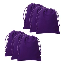 HARFINGTON 20pcs Velvet Gift Bags 3.9" x 4.7" Drawstring Jewelry Pouches Reusable Gift Packaging Storage Bags with Drawstring for Jewelry Bracelet Headphone Bead Gift Candy, Dark Purple