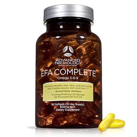 Advanced Trichology EFA Completo con ptima Omega 3 6 9 niveles de aceite de lino de alta potencia, aceite de pescado, aceite de boraje y aceite de... 