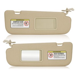 Left & Right Driver Passenger Side Sun Visor for Hyundai Elantra 2011 2012 2013 2014 2015, Replace for 852103X000TX 852203X000TX, Beige Left & Right side Sun Visor