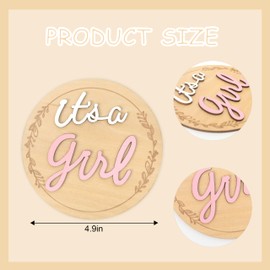 Gender Reveal Wooden Sign - Baby Announcement Plaque - It's A Boy/Girl Photo Prop - Baby Shower Wooden Sign - Pink