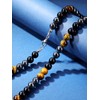 PiercingJak Men's Necklace Tiger's Eye Obsidian Hematite Gemstone Chain Men