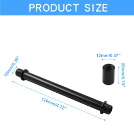 Litoexpe Double End Straight Pipe Lamp Stem Kit 120mm(4.72"), Lamp Extension Rod with Connector 4 Pcs, Lamp Rod Hardware Light Fixture Parts Replacement Black