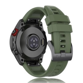 VINIUSIKI 22mm Compatible with Garmin Fenix 7 Band Easy Fit Silicone Strap for Fenix 5 Plus Fenix 6 Pro Descent G1 Tactix Bravo Approach S62 S60 Forerunner 945/955 Smartwatch,Olive Green