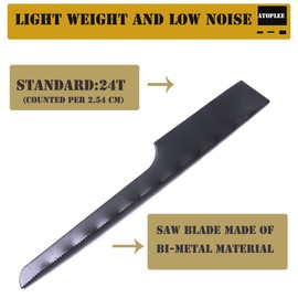 ATOPLEE 5pcs Reciprocating Air Saw Blades, Bi-Metal Hacksaw Blades Power Cutting Tool Air Body Saw Hacksaw Blades Tools (24T)