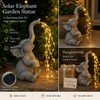 Solar Elephant Garden Statue with LED String Lights – Resin